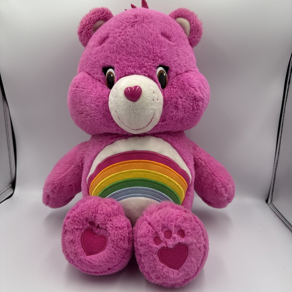 Care Bear Jumbo Plush Rainbow Cheer 20" Just Play 2014
